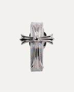 Silver Cross and Leather Gunslinger Bracelet
