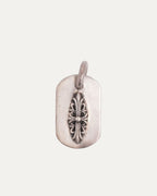 Floral Cross Dog Tag Pendant