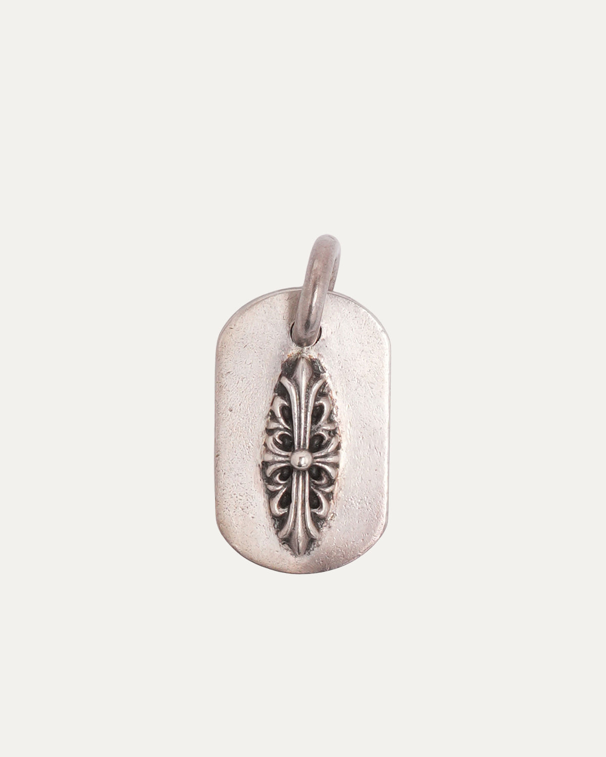 Floral Cross Dog Tag Pendant