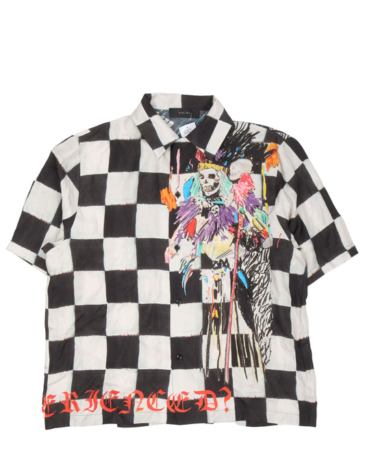 Wes Lang Checkered Silk Bowling Shirt
