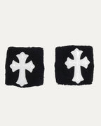 Patent Leather Cross Patch Wrist Sweatbands