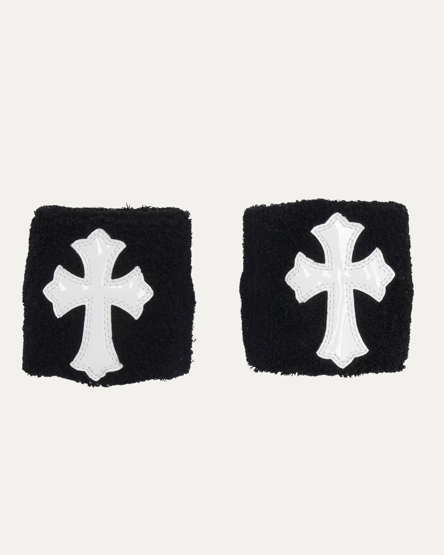 Patent Leather Cross Patch Wrist Sweatbands