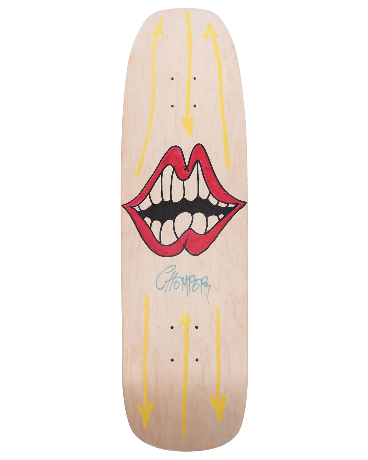 'Chomper' Hand-Painted Skateboard Deck
