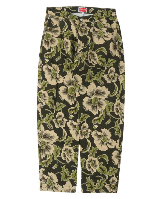 Floral Print Loose Fit Jeans