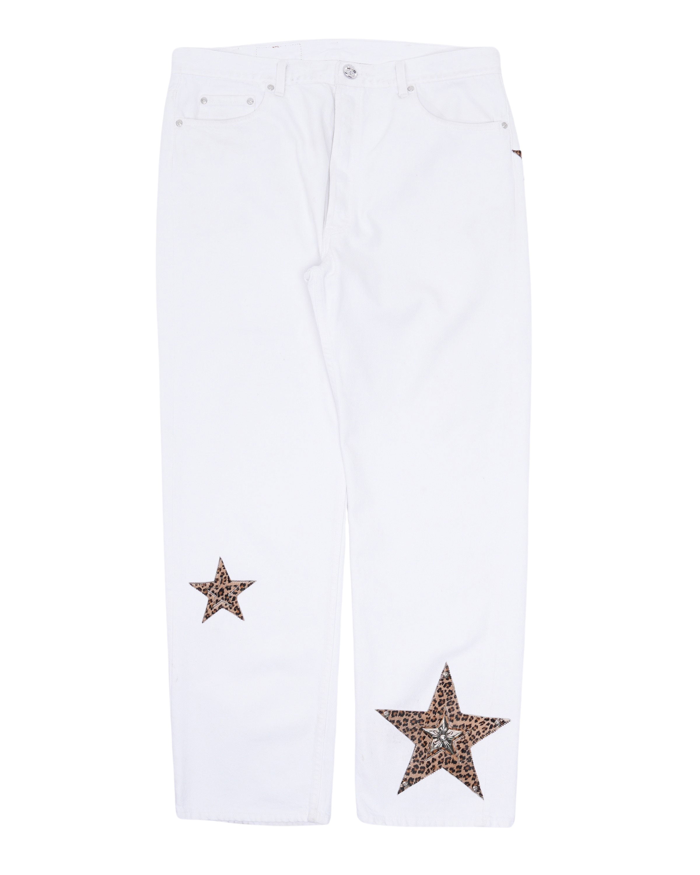 Silver Embellished Levi's Star Patch Jeans