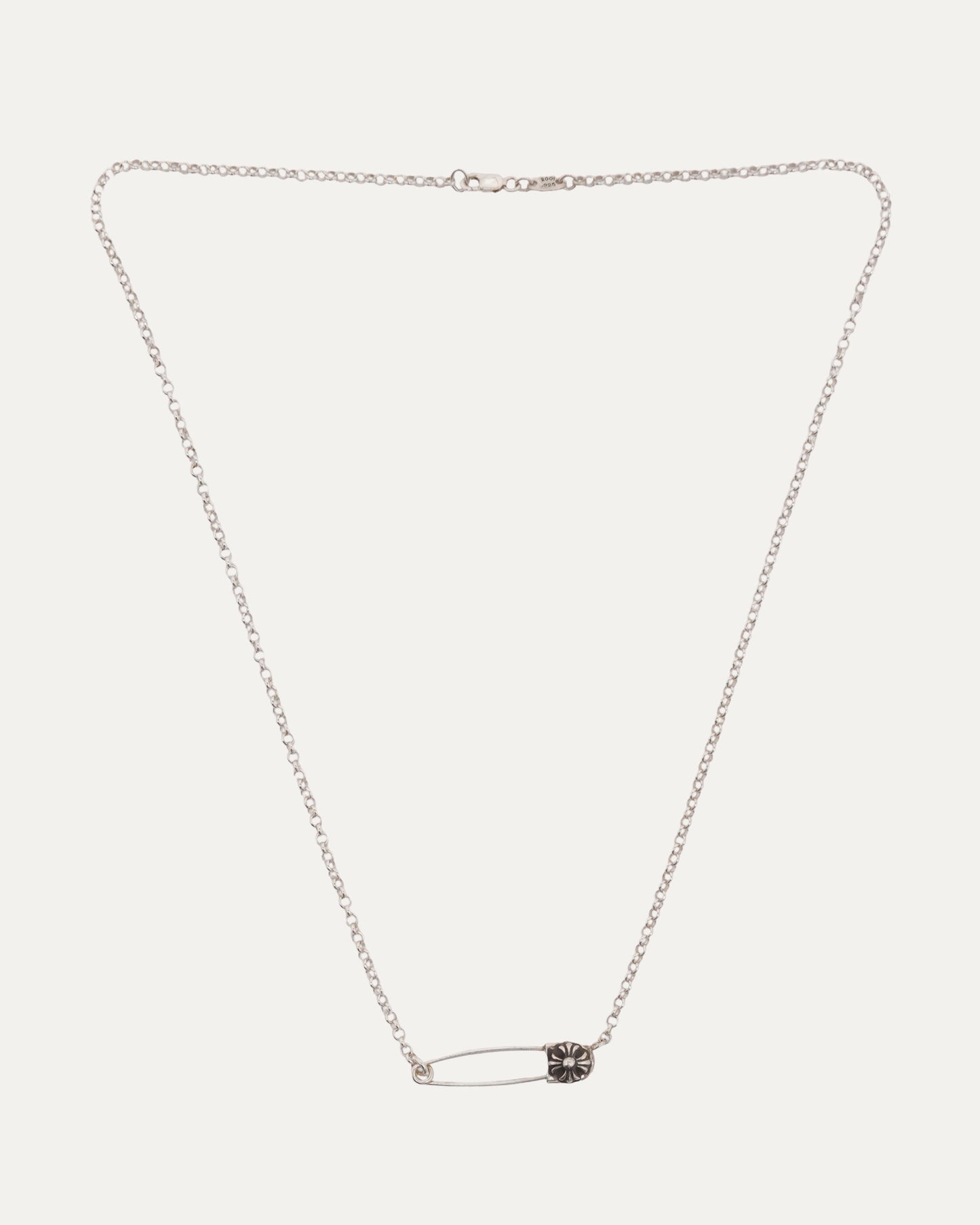 Safety Pin Roll Chain Necklace
