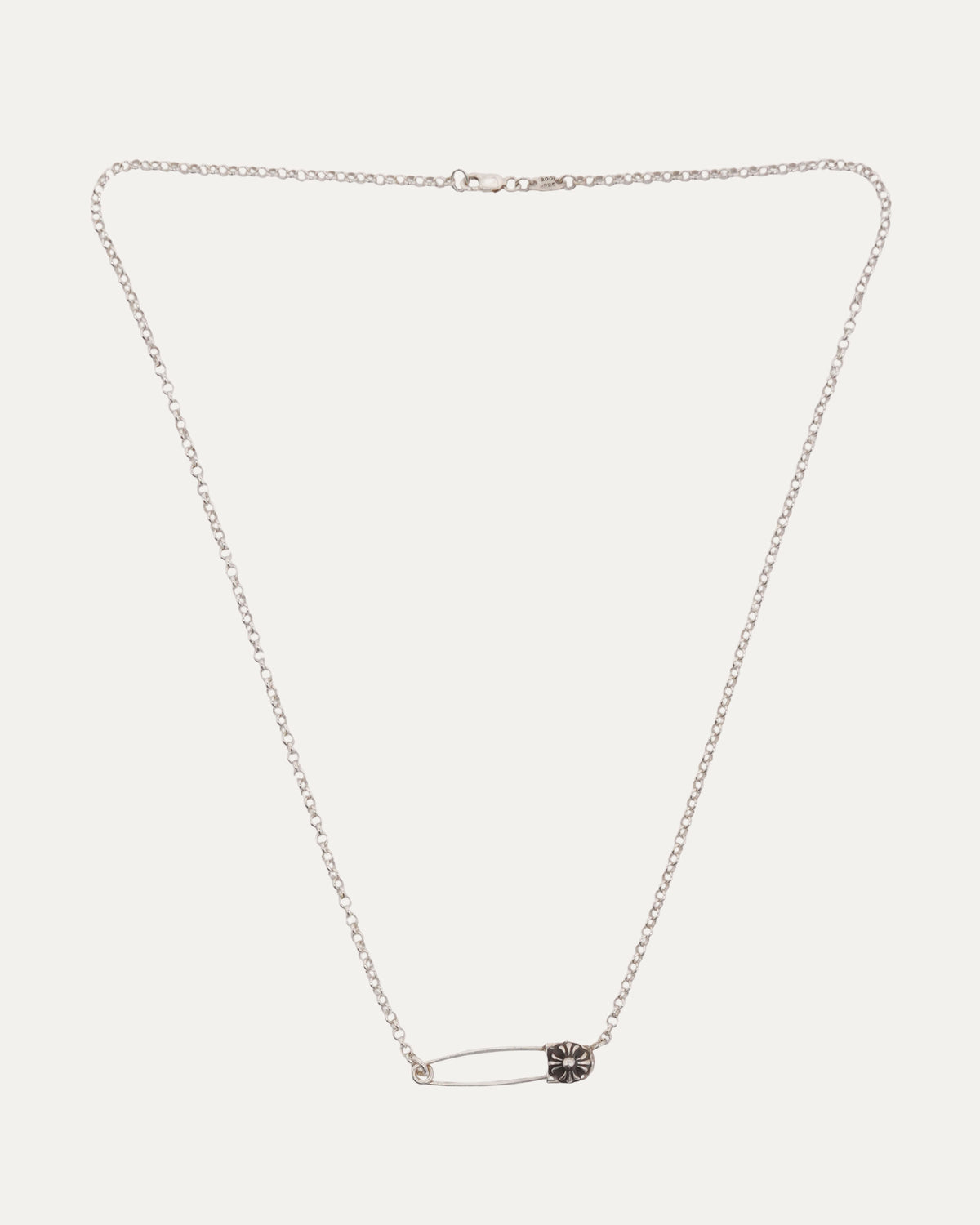 Safety Pin Roll Chain Necklace