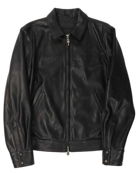 CHROME HEARTS 2024AW Leather Cemetery Triple Cross Denim