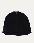 Pony Hair Cross Patch Cashmere-Silk Blend Sweater