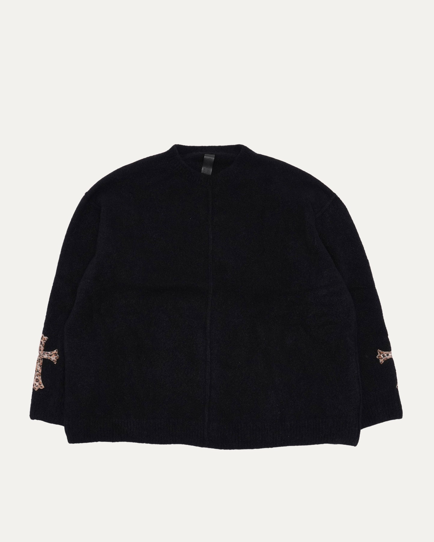 Pony Hair Cross Patch Cashmere-Silk Blend Sweater
