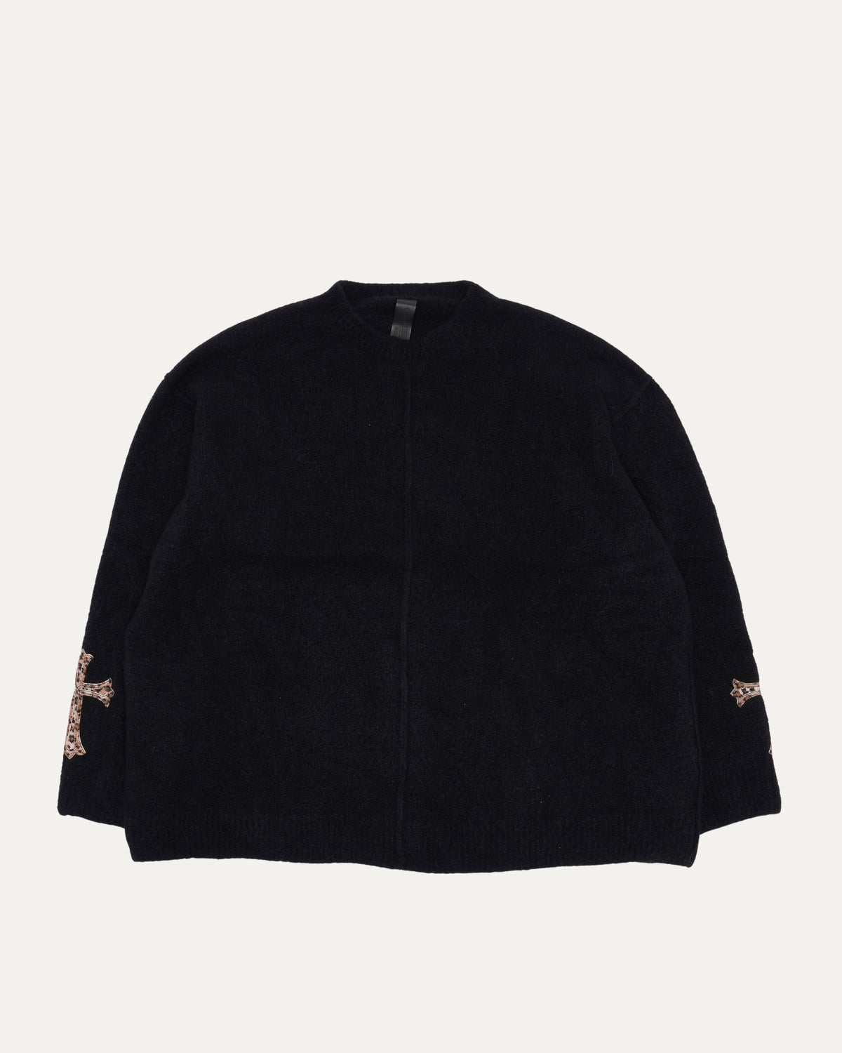Pony Hair Cross Patch Cashmere-Silk Blend Sweater