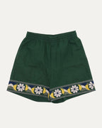 Zinnia Ribbon Floral Embroidered Shorts