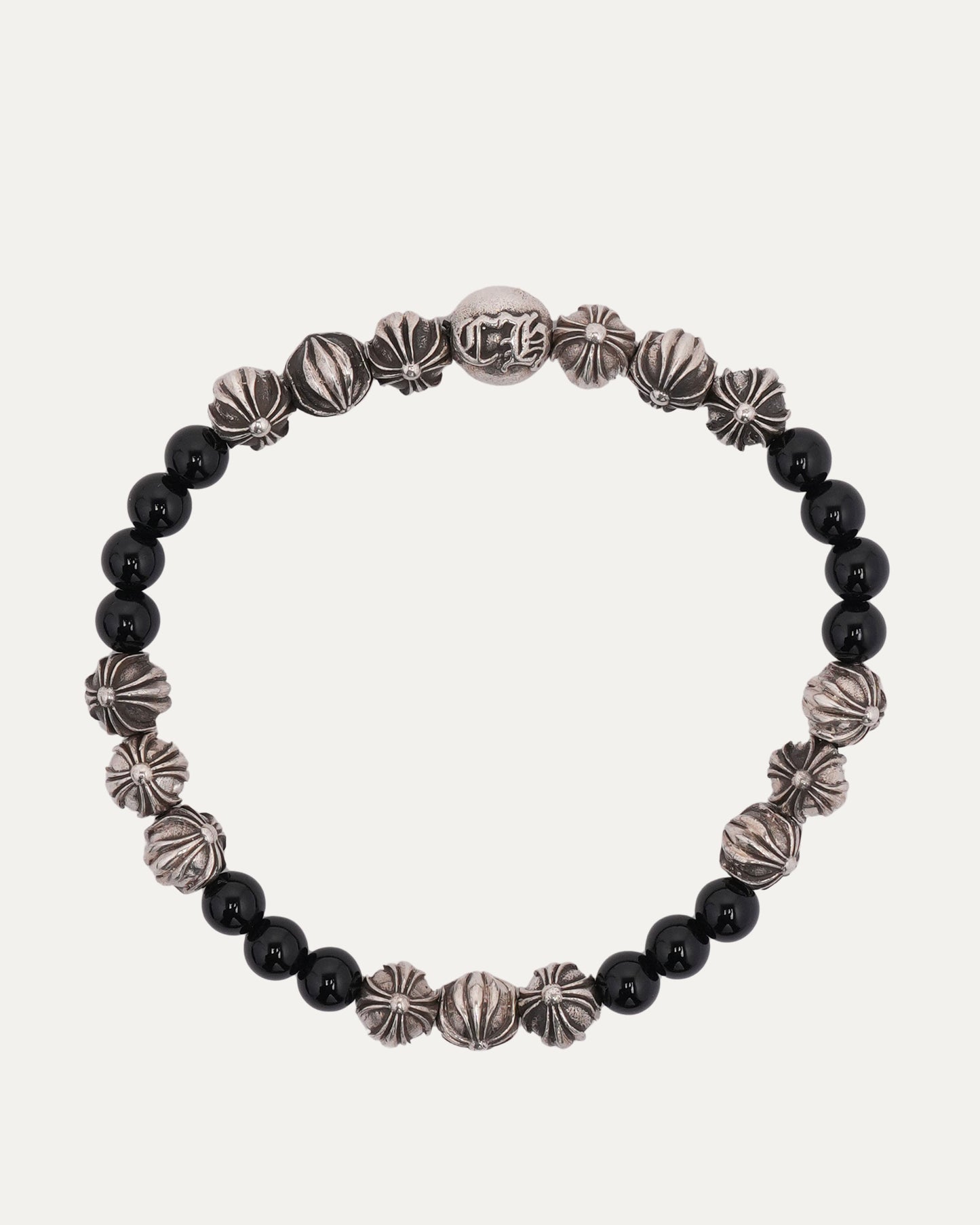 Plus Ball Onyx Bead Bracelet