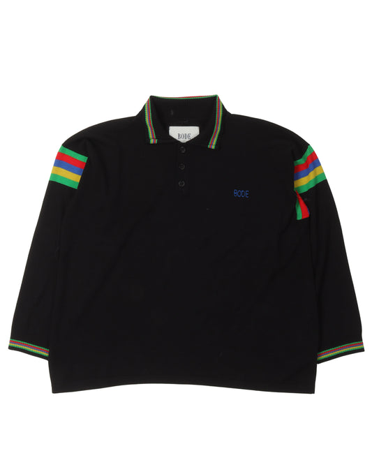 Long Sleeve Knitted Logo Polo