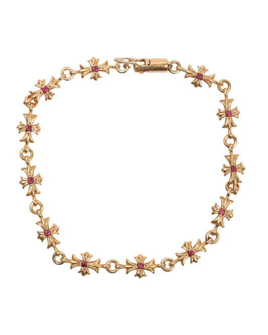 22k Gold & Diamond Cross Bracelet