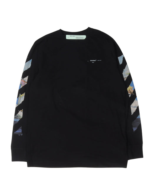 Diagonal Logo Long Sleeve T-Shirt