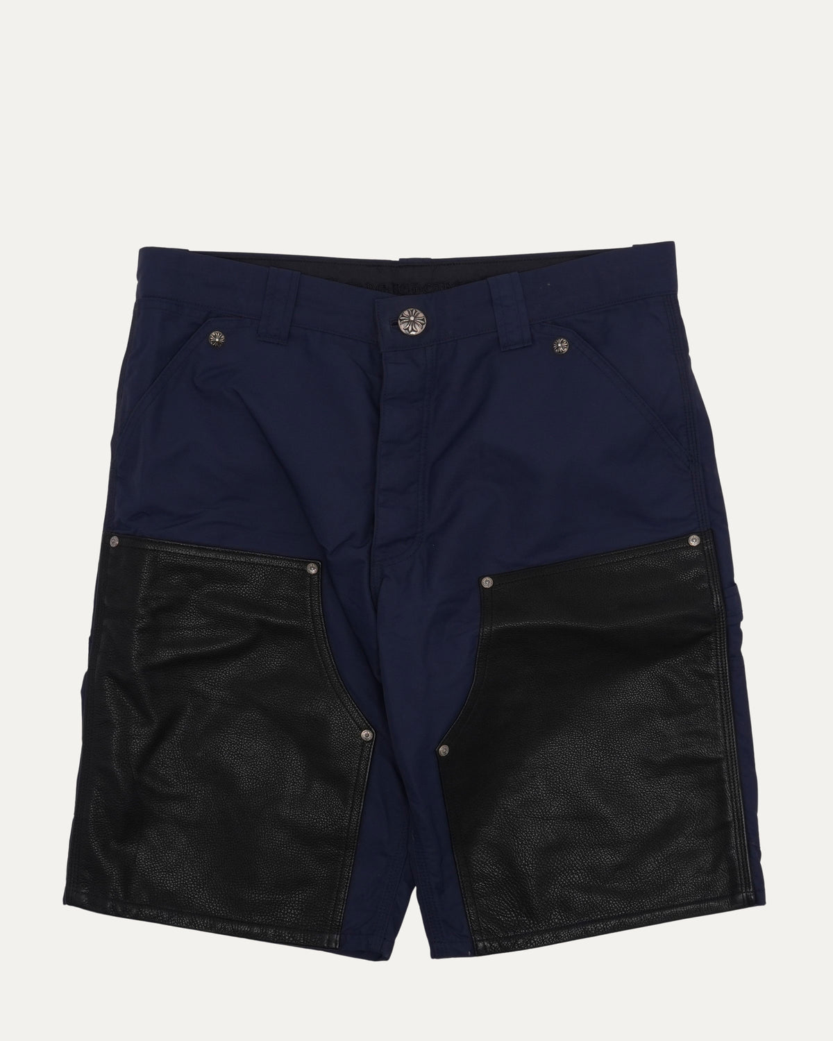 Nylon and Leather Double Knee Shorts