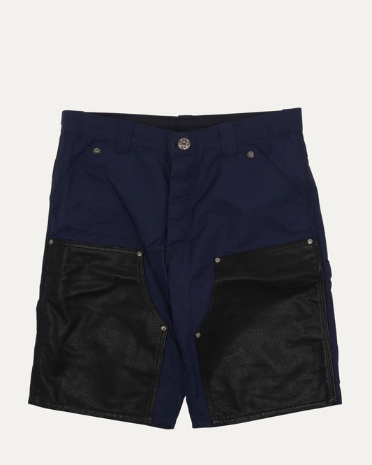 Nylon and Leather Double Knee Shorts