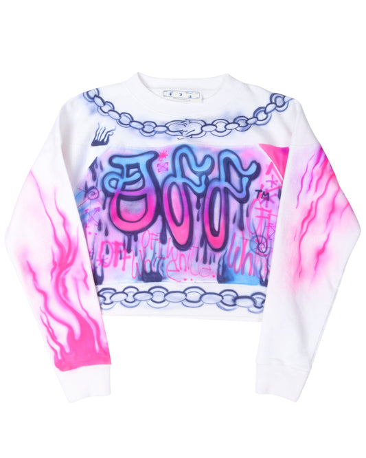 Cropped Airbrushed Sweatshirt