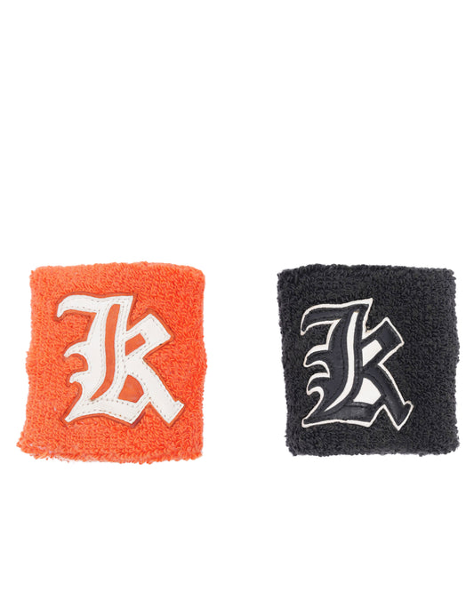 'K' Leather Patch Wrist Sweatbands