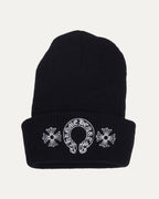 Embroidered Horseshoe Logo Plus Cross Beanie