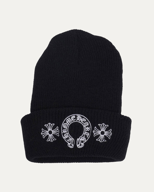 Embroidered Horseshoe Logo Plus Cross Beanie