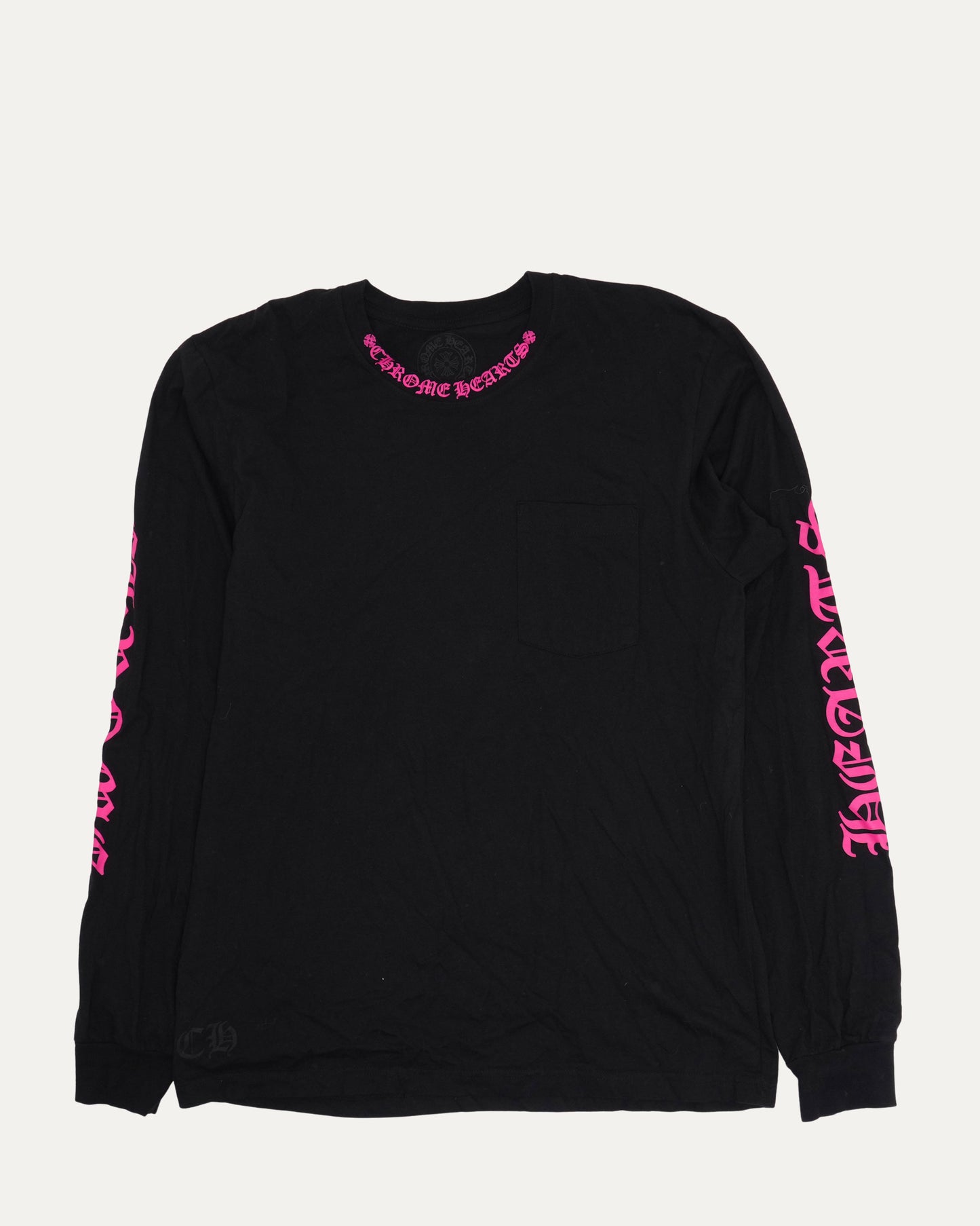 Neck Logo Long Sleeve Pocket T-Shirt