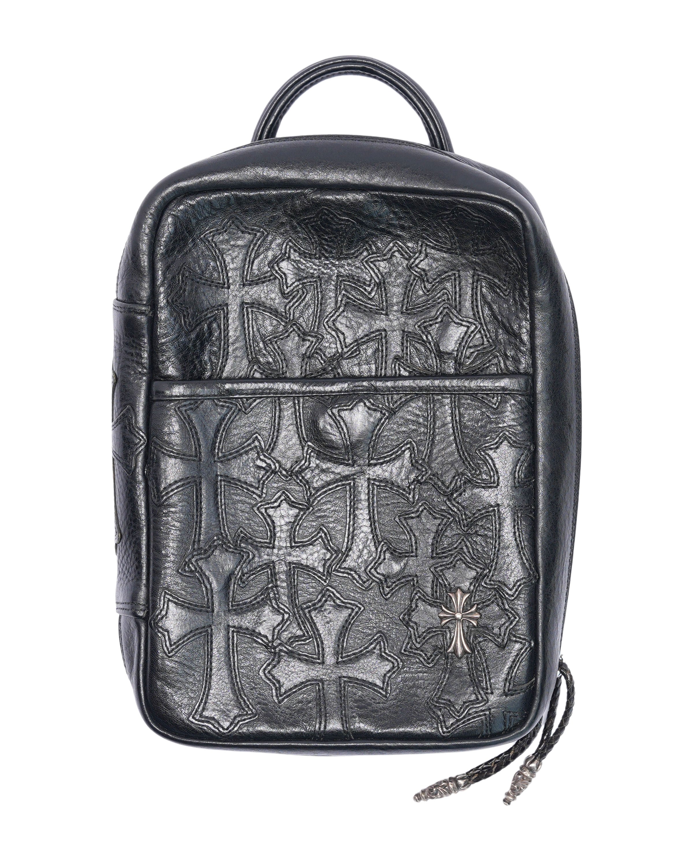 Leather Cross Patch Utility Bag