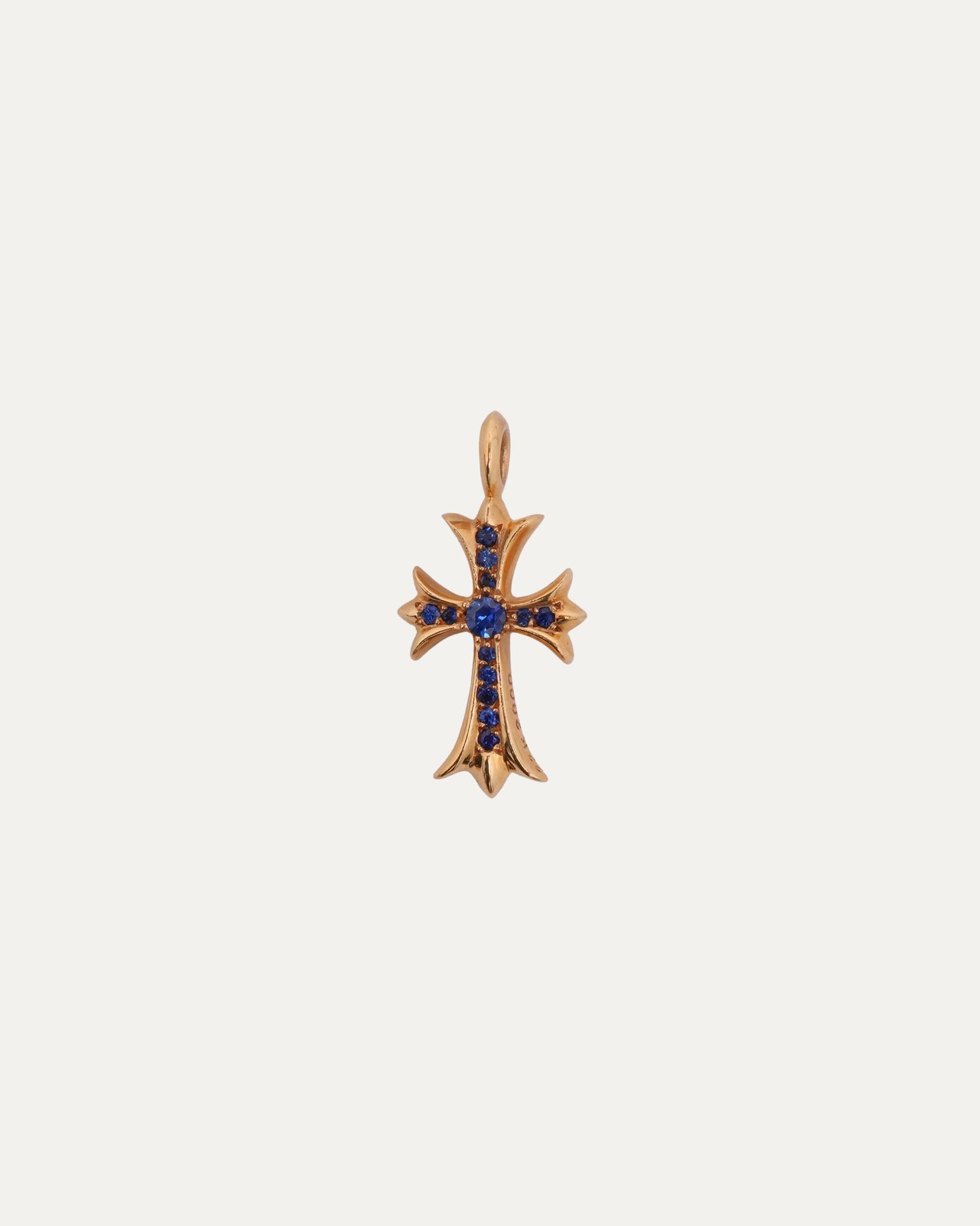 Gold Sapphire Tiny Fat Pendant