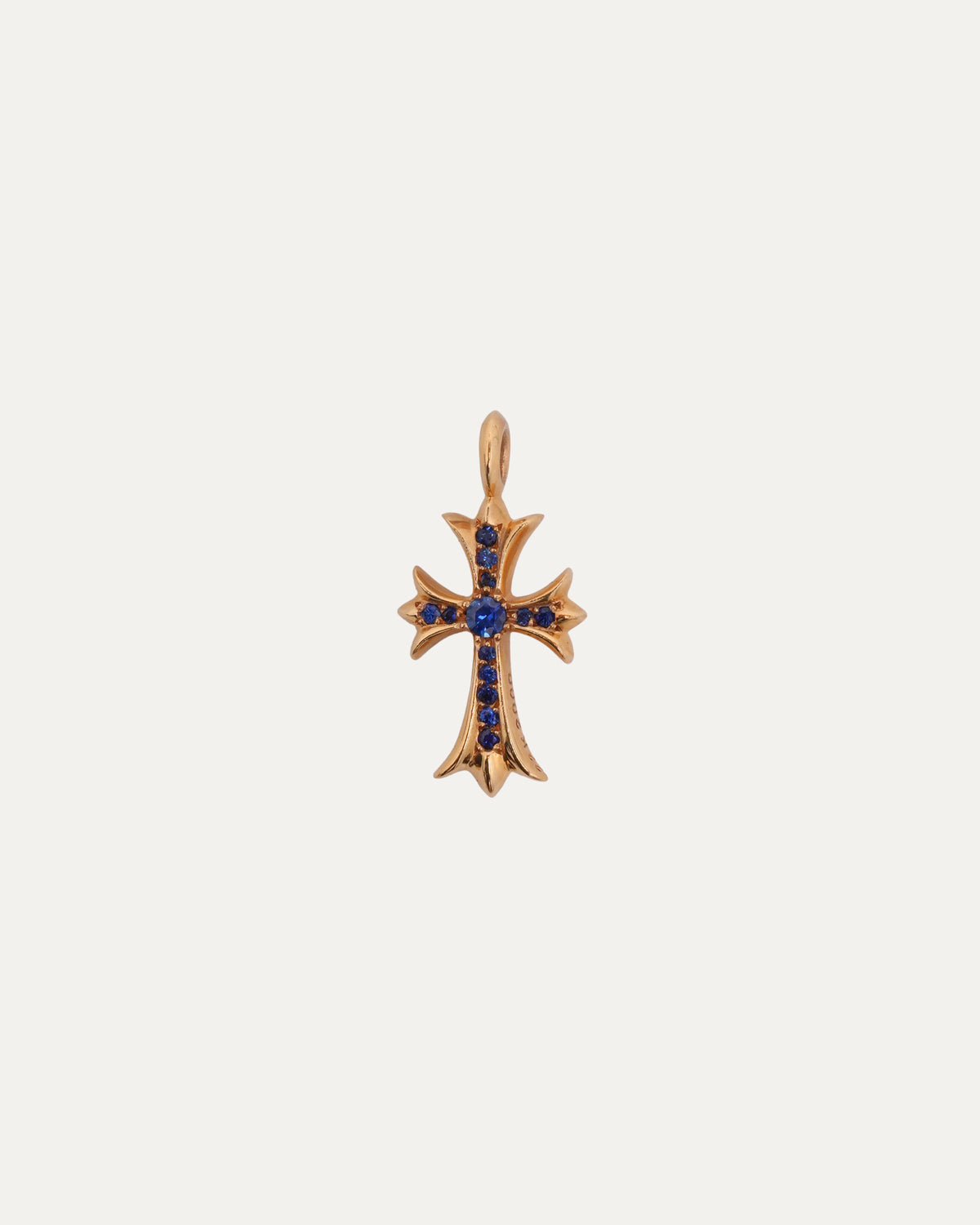 Gold Sapphire Tiny Fat Pendant
