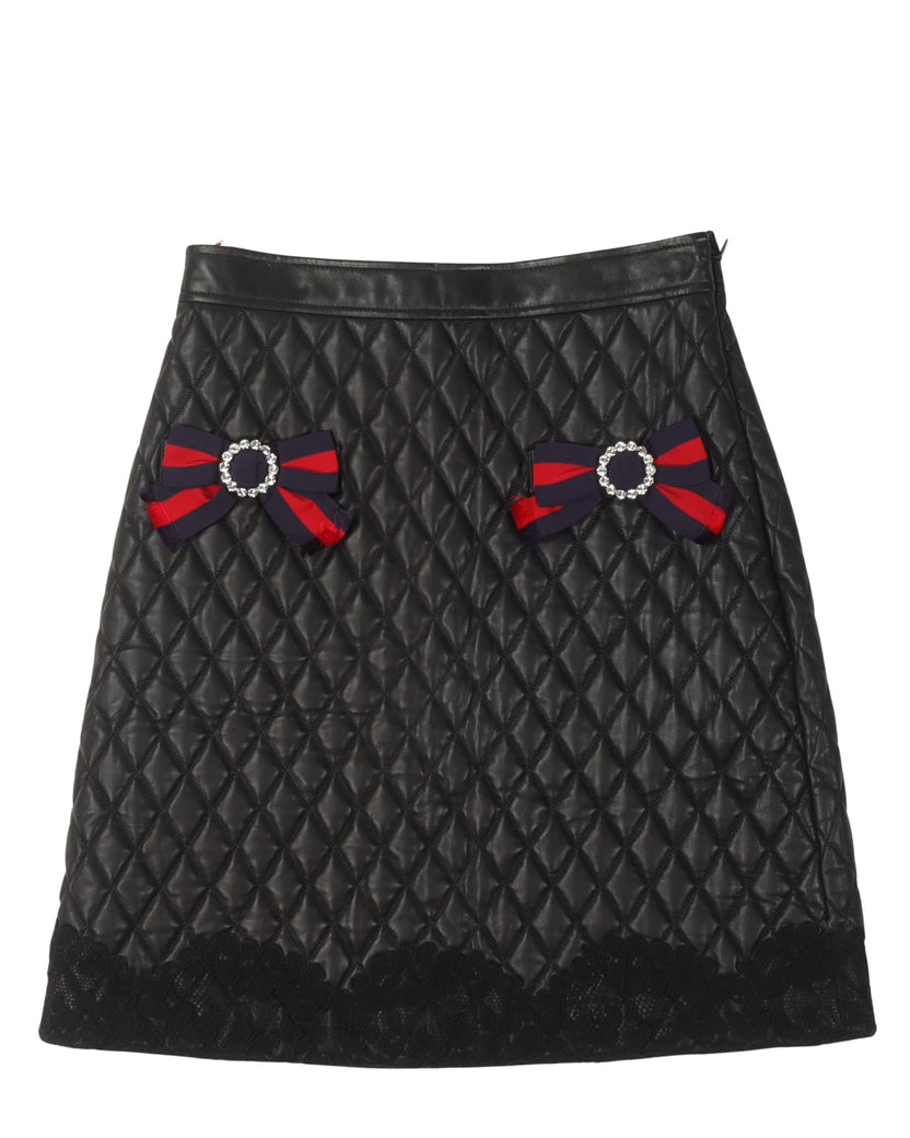 Quilted Leather Skirt