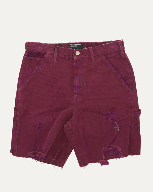 Distressed Cut Off Paint Pants