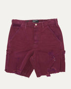 Distressed Cut Off Paint Pants