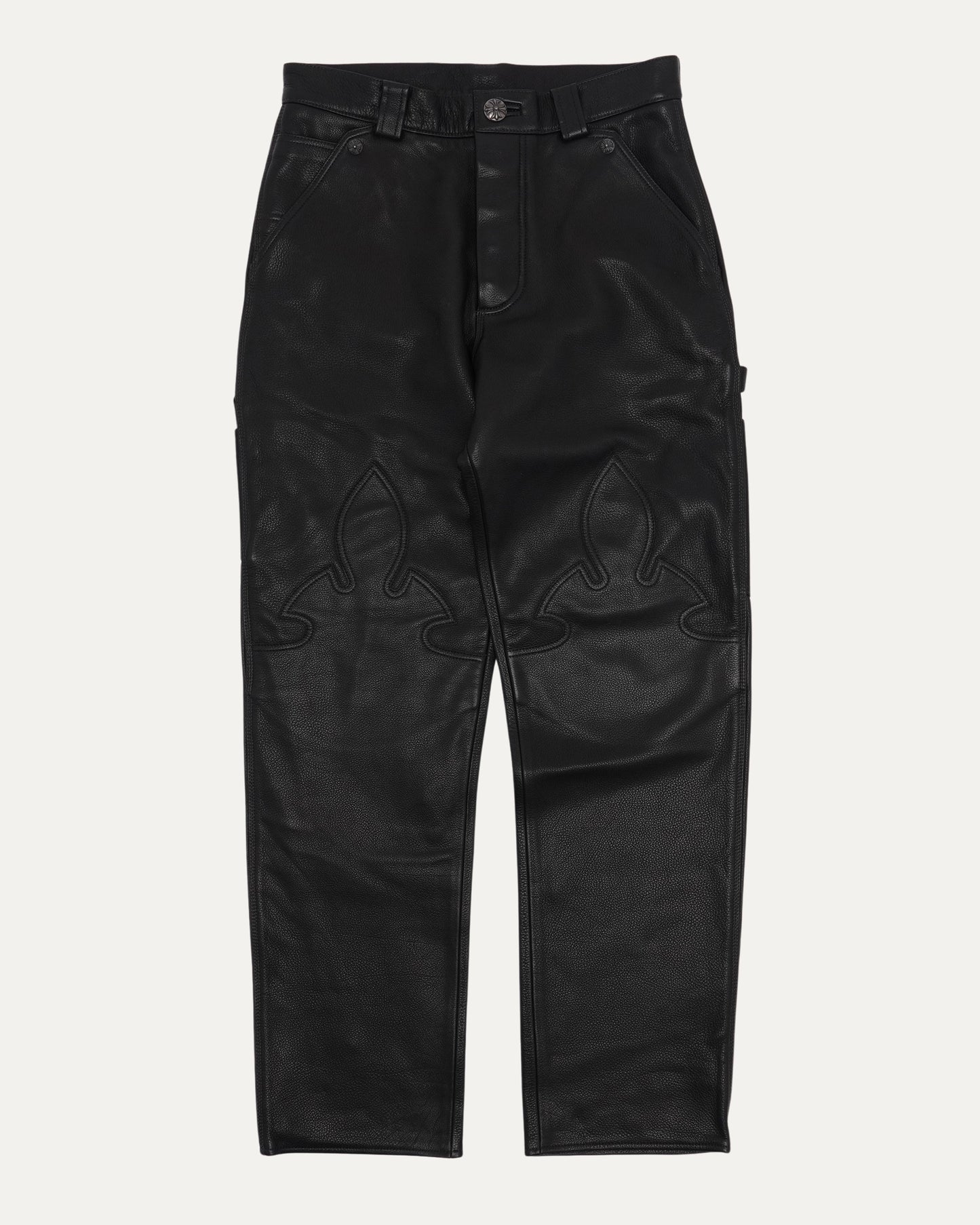 Fleur Knee Leather Carpenter Pants