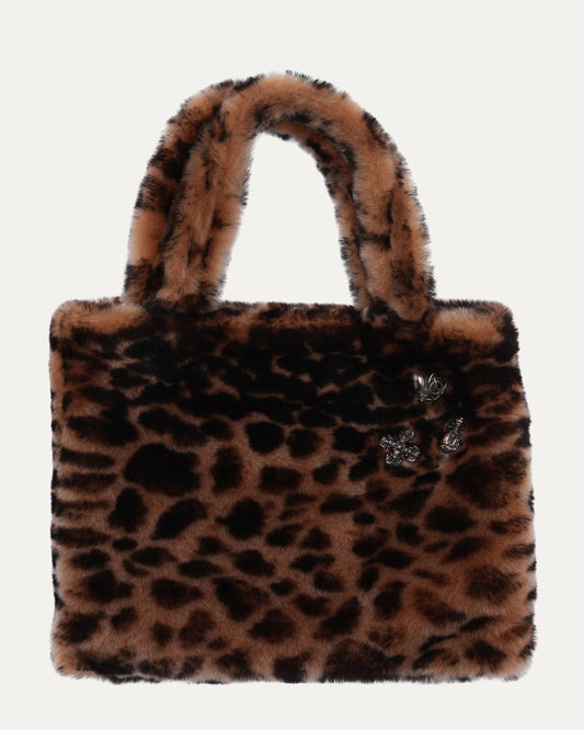 Embellished Faux Fur Bag