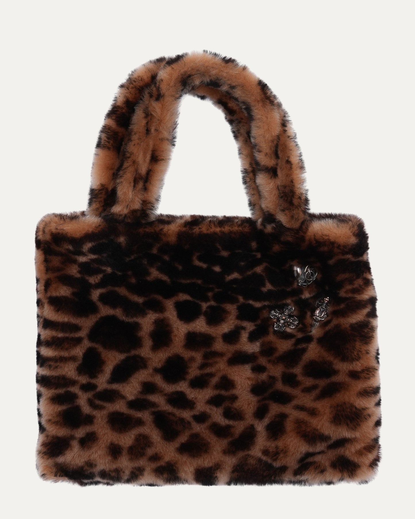Embellished Faux Fur Bag