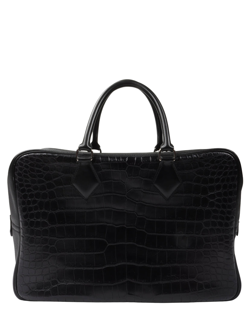 Plume Crocodile Leather Bag 40