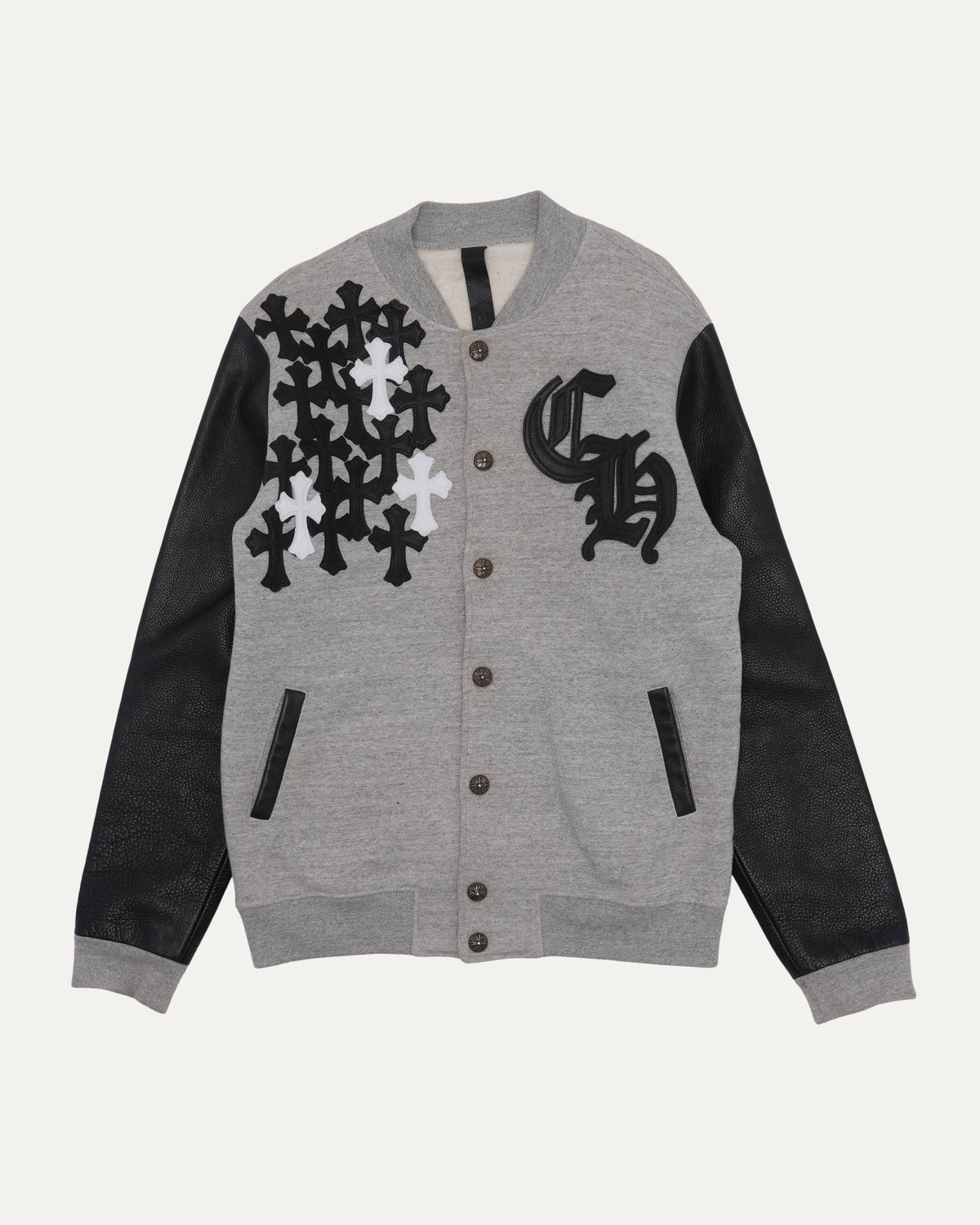 Leather Detail Varsity Jacket