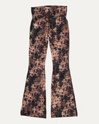 Waterfall Cross Patch Print Flared Mesh Pants