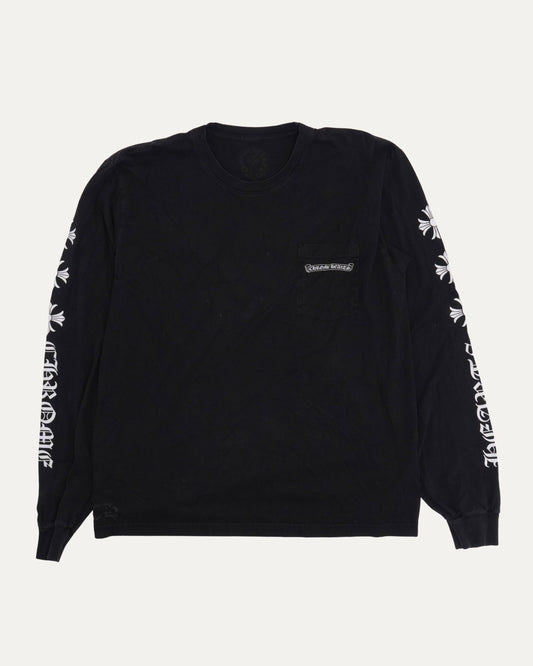 Scroll Logo Plus Cross Long Sleeve Pocket T-Shirt