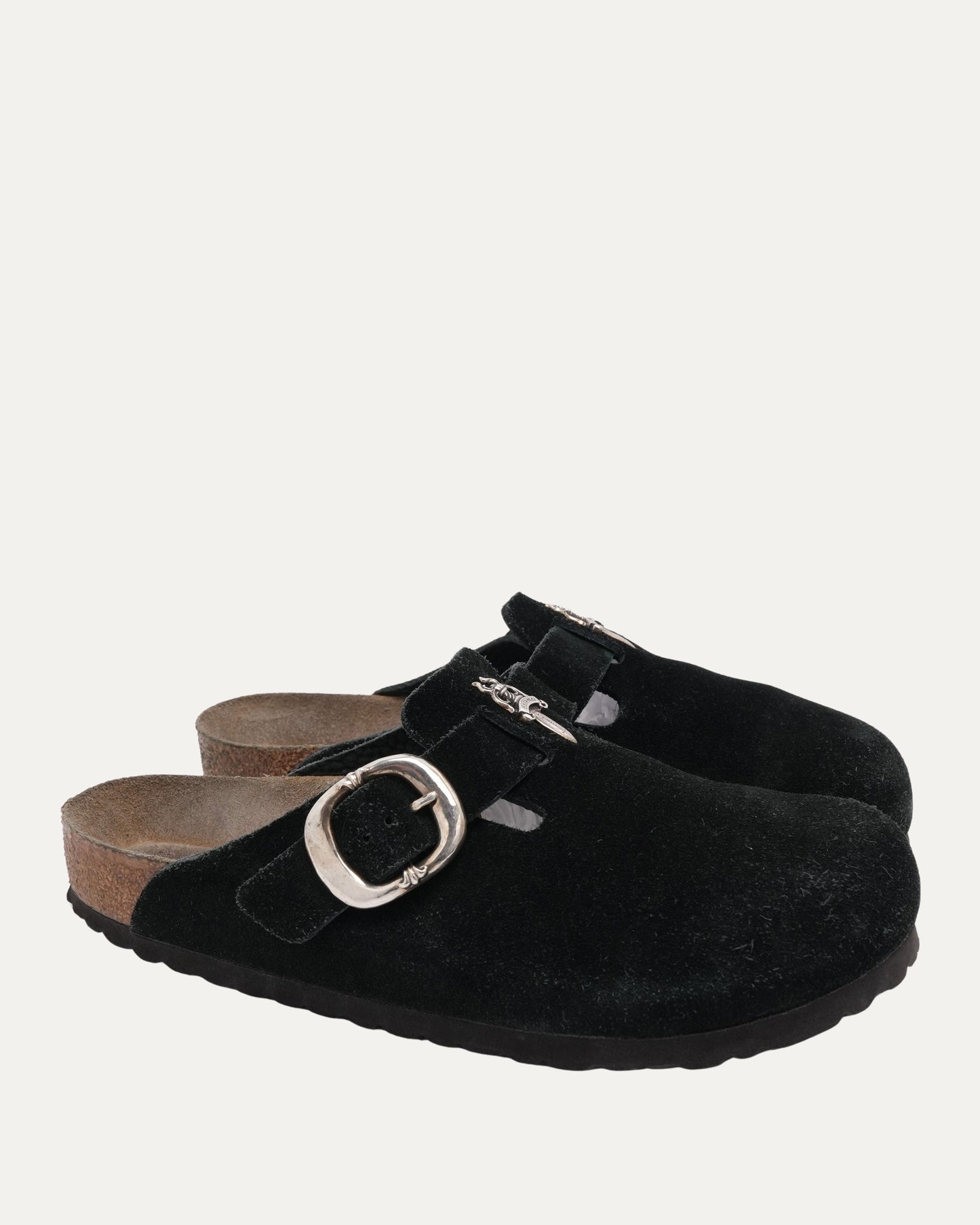 Dagger Embellished Birkenstock Boston Suede Mule