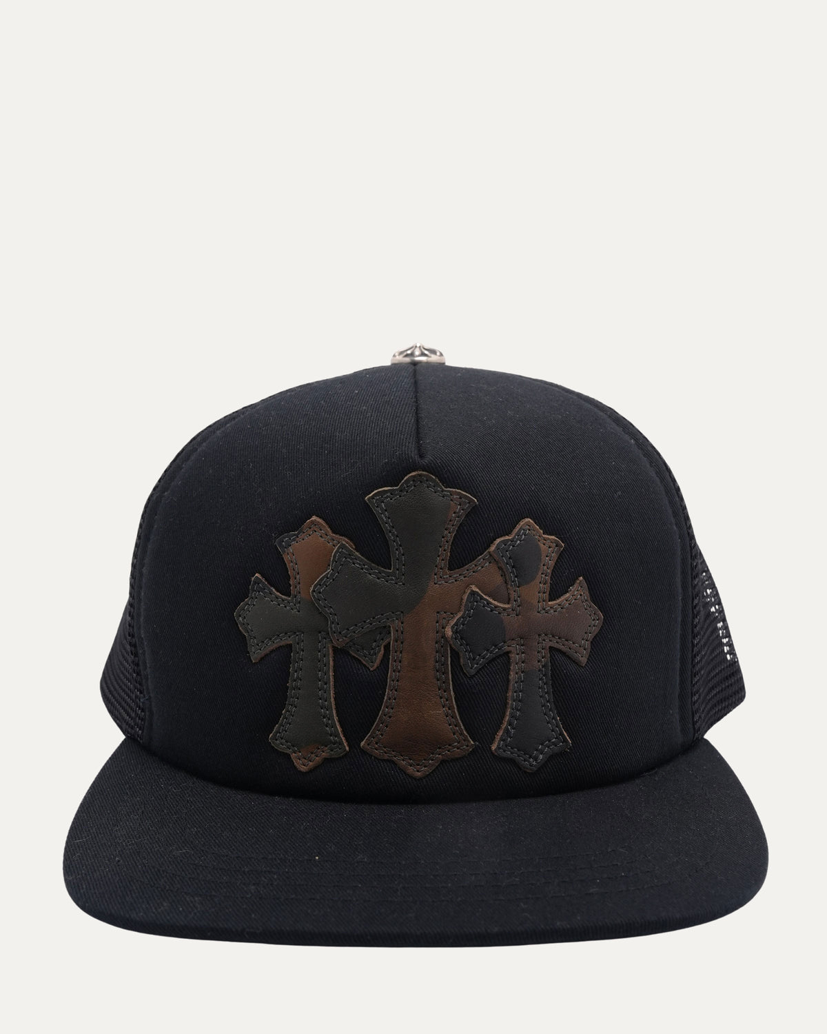 Camouflage Cemetery Cross Patch Trucker Hat