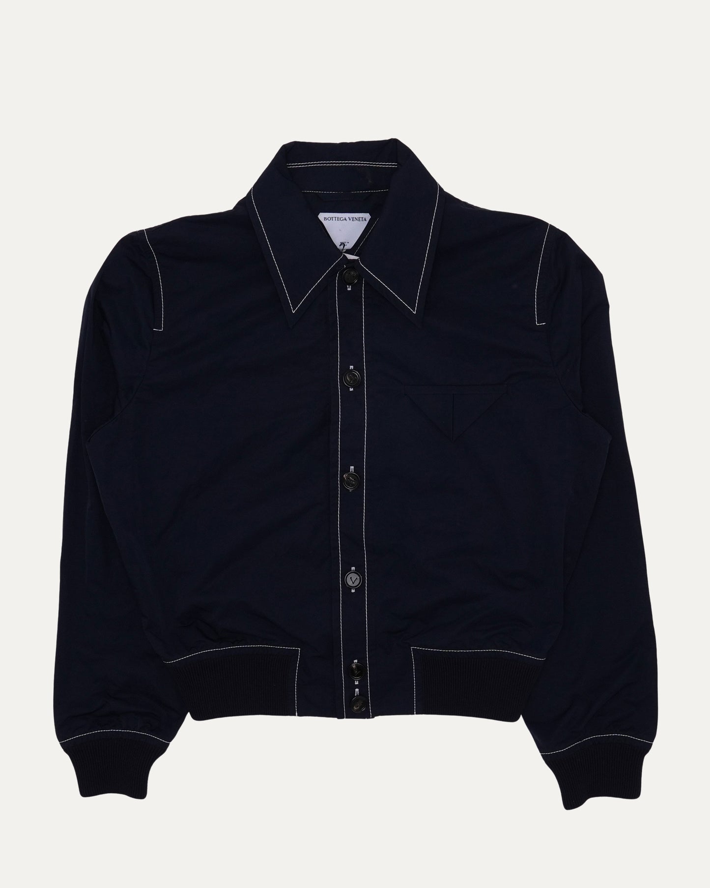 Contrast Stitch Cropped Jacket