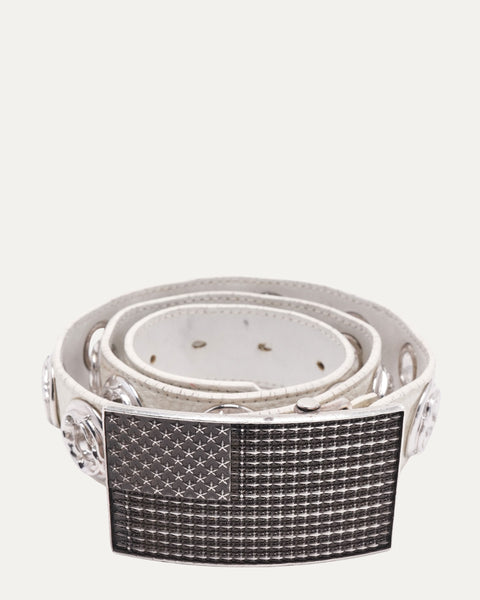 Chrome Hearts Grommet Belt with American Flag Buckle  display picture 2