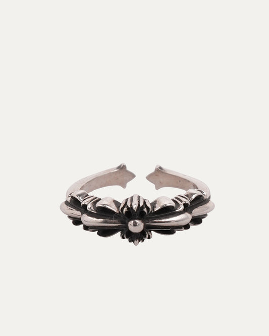 Mini Double Floral Cross Ring