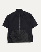 Nylon and Leather Sedated Zip Shirt