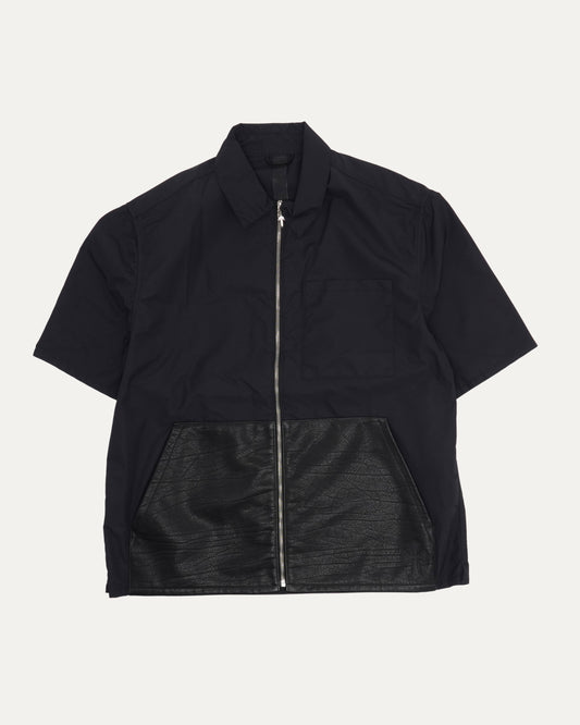 Nylon and Leather Sedated Zip Shirt