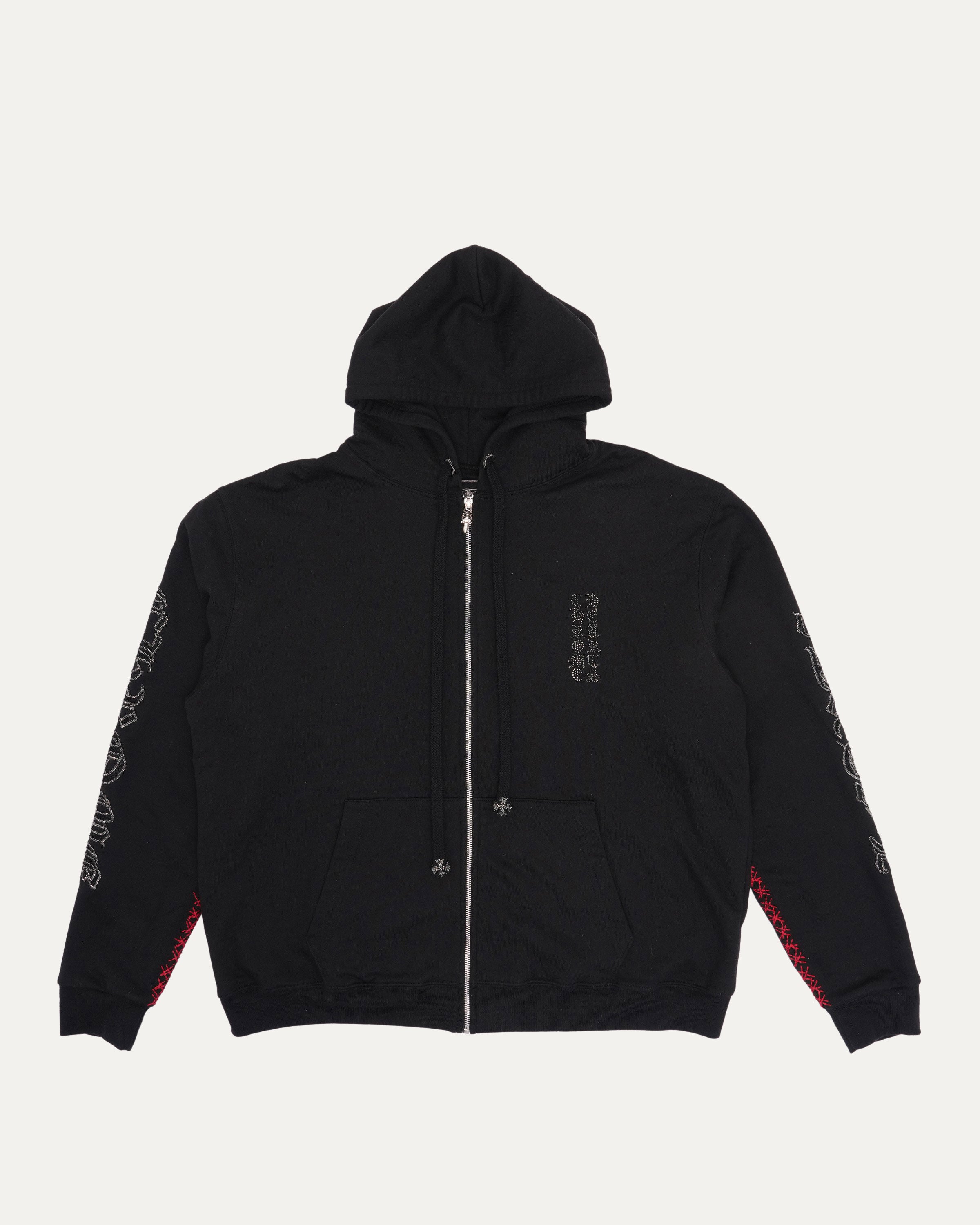 Chrome Hearts Paris Exclusive Beaded Vertical Logo Thermal Zip Up