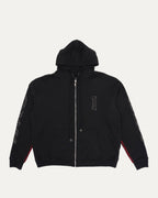 Paris Exclusive Beaded Vertical Logo Thermal Zip Up Hoodie