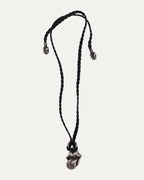 Rolling Stones Pendant on Braided Leather Necklace